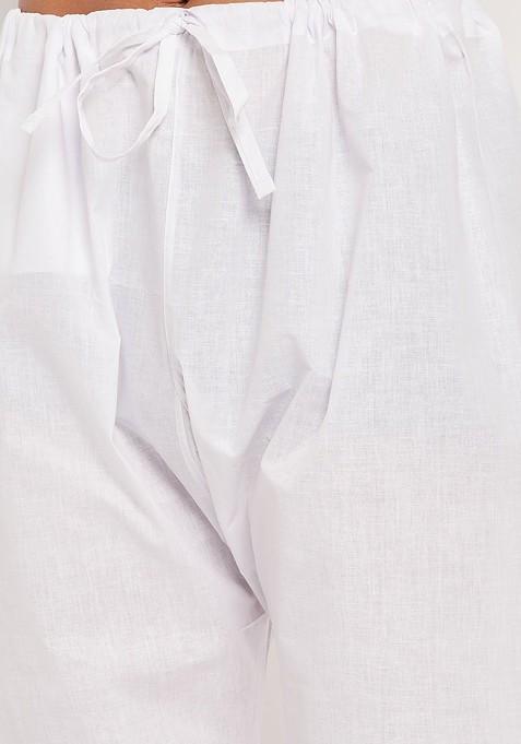 Yellow Printed Cotton Kurta Set For Men