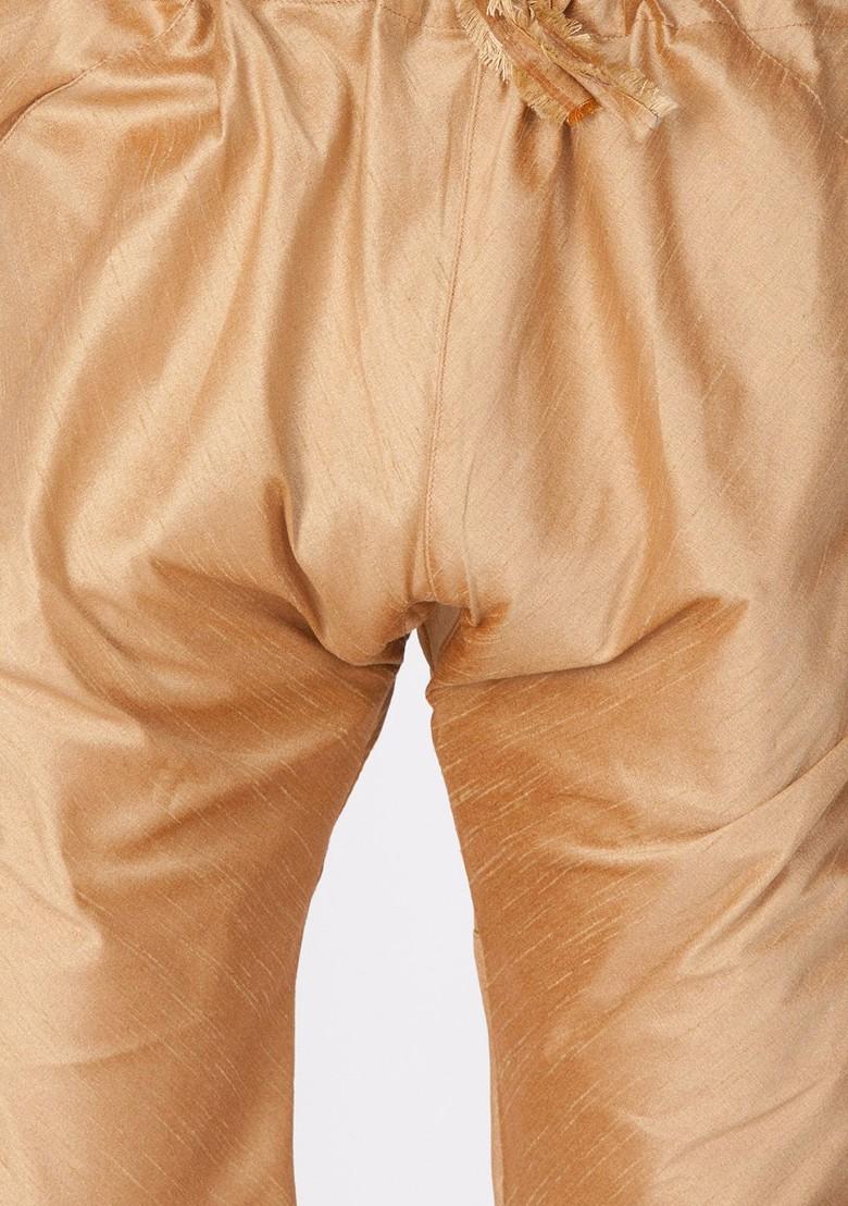 Blue Solid Poly Blend Kurta Set For Men