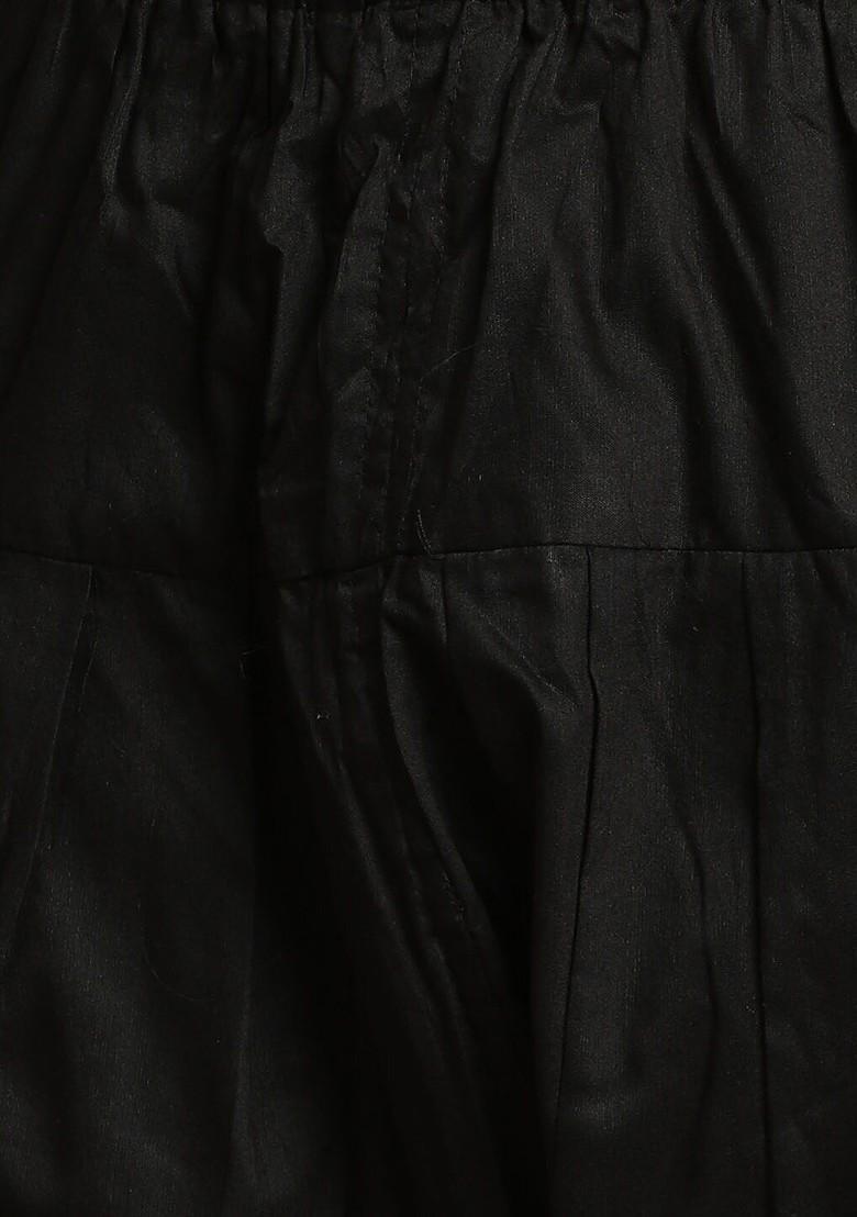 Black Solid Poly Blend Kurta Set For Men