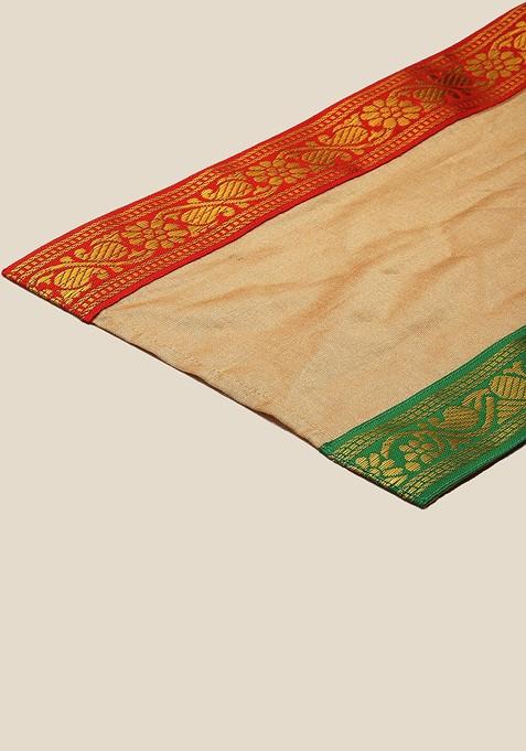 Rose Gold Solid Poly Blend Kurta Set For Men