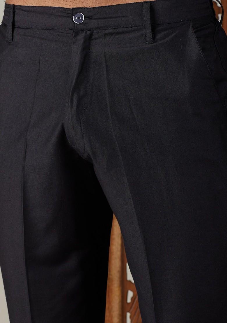 Navy Blue Solid Jacquard Indowestern Sherwani Set For Men