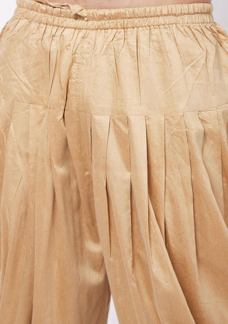 Burgundy Woven Poly Blend Kurta Set For Men