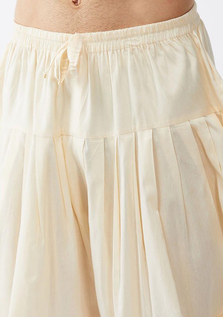 Rose Gold Woven Poly Blend Kurta Set For Men