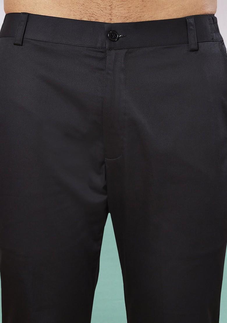 Black Embroidered Poly Blend Indowestern Sherwani Set For Men