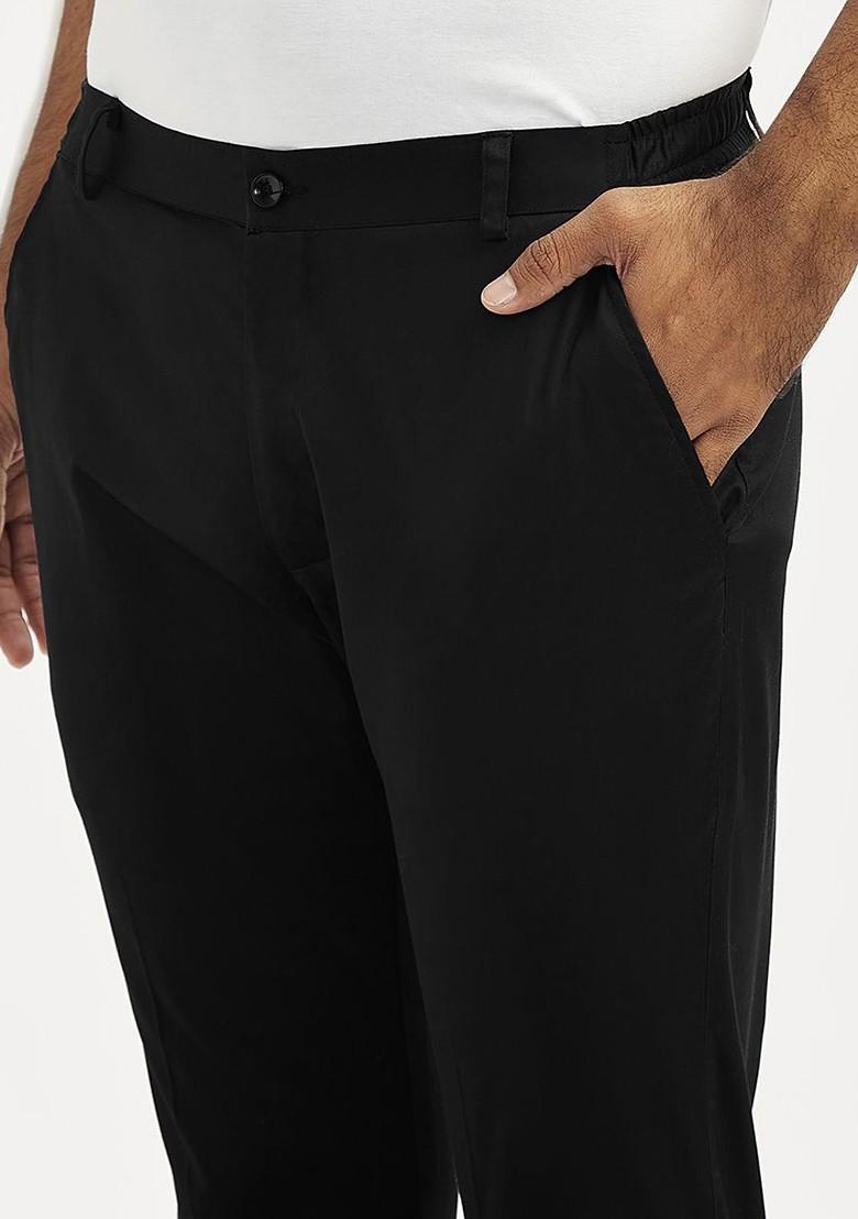 Black Embroidered Poly Blend Kurta Set For Men