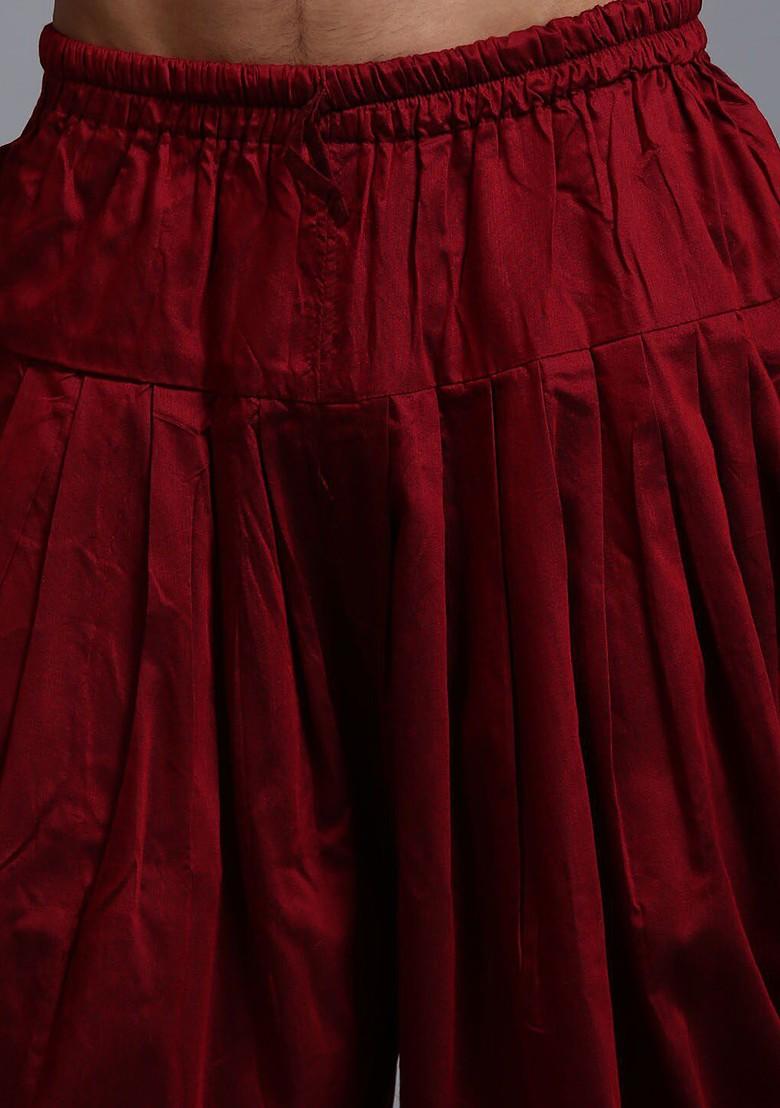 Navy Blue Solid Poly Blend Kurta Set For Men