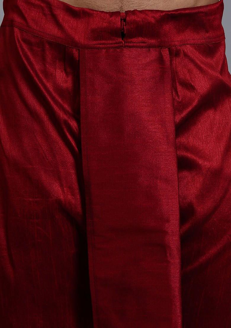 Gold Woven Jacquard Kurta Set For Men