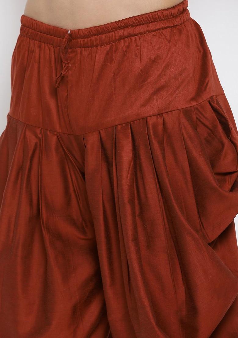 Gold Woven Poly Blend Kurta Set For Men