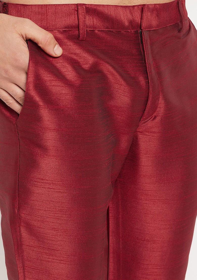 Gold Solid Poly Blend Kurta Set For Men