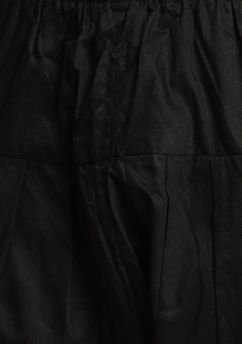 Black Solid Poly Blend Indowestern Sherwani Set For Men