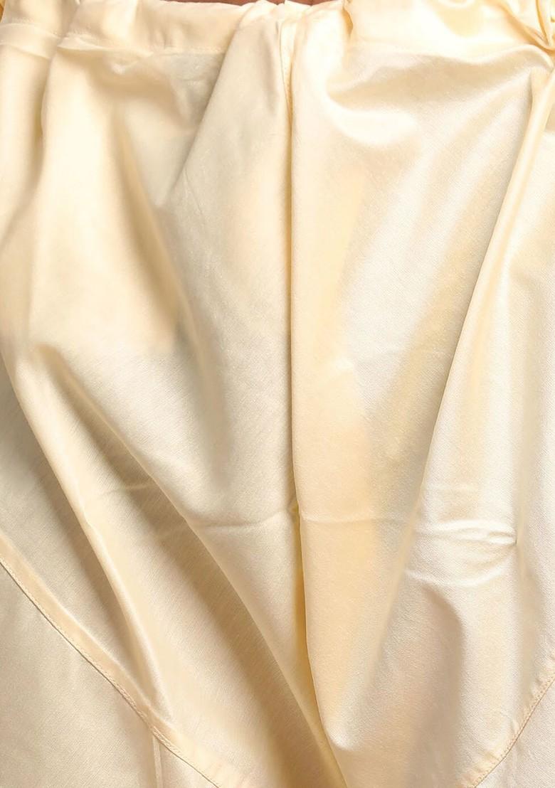 Red Woven Poly Blend Indowestern Sherwani Set For Men