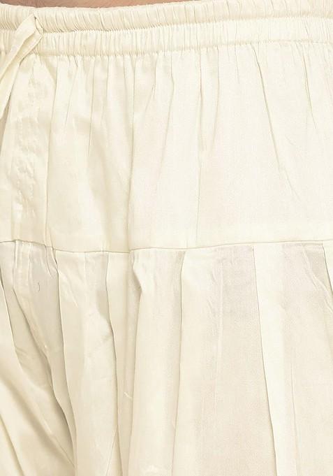 Black Solid Poly Blend Indowestern Sherwani Set For Men