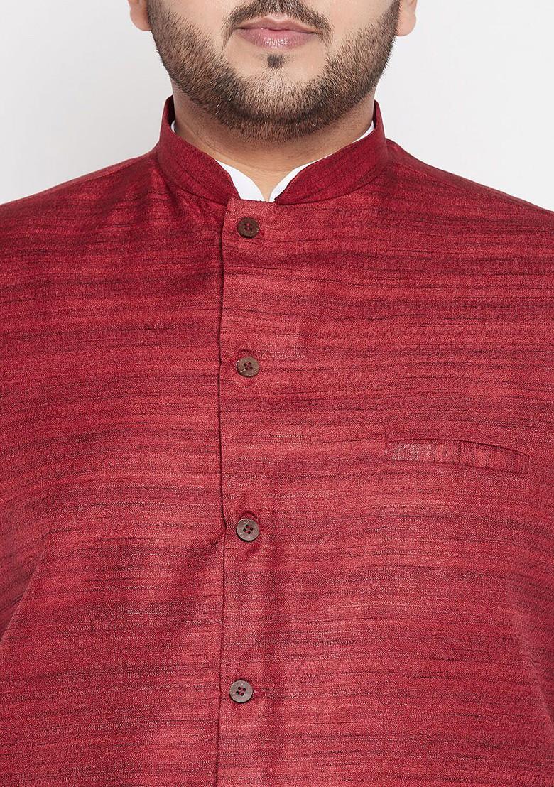 White Solid Cotton Kurta Set For Men