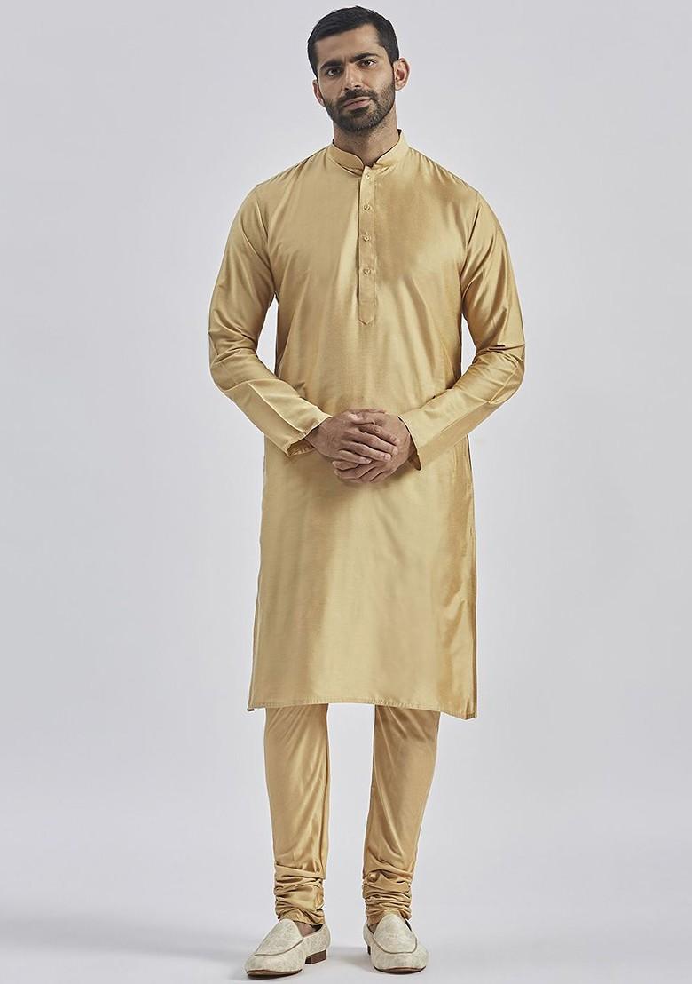 Grey Solid Poly Blend Indowestern Sherwani Set For Men