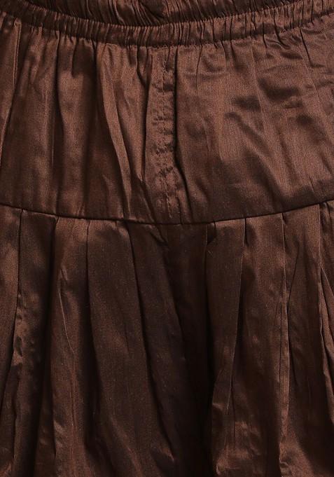 Green Solid Poly Blend Indowestern Sherwani Set For Men