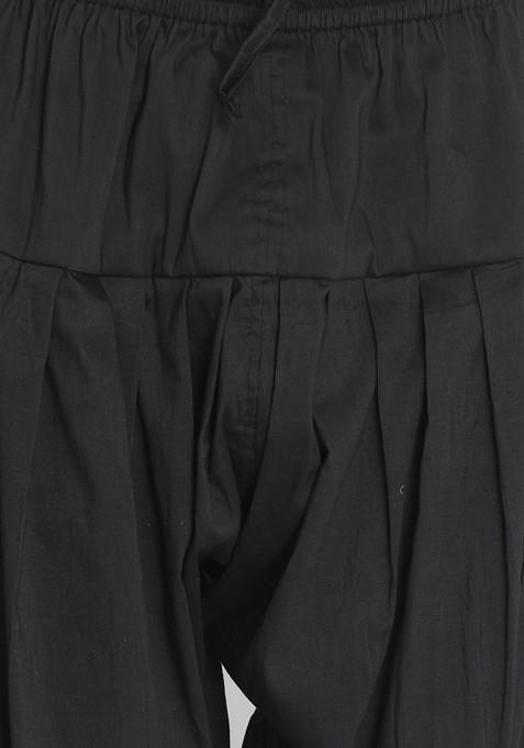 Black Woven Poly Blend Indowestern Sherwani Set For Men