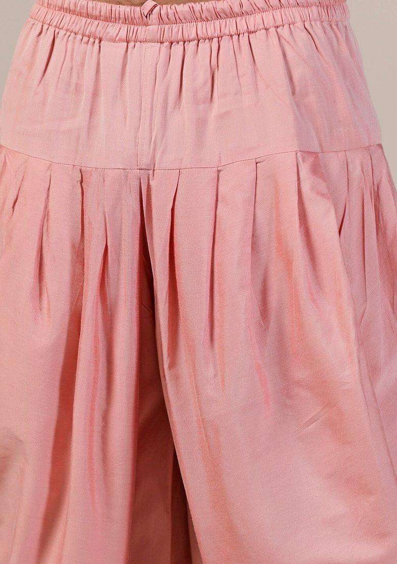 Pink Embroidered Cotton Kurta Set For Men - Indya