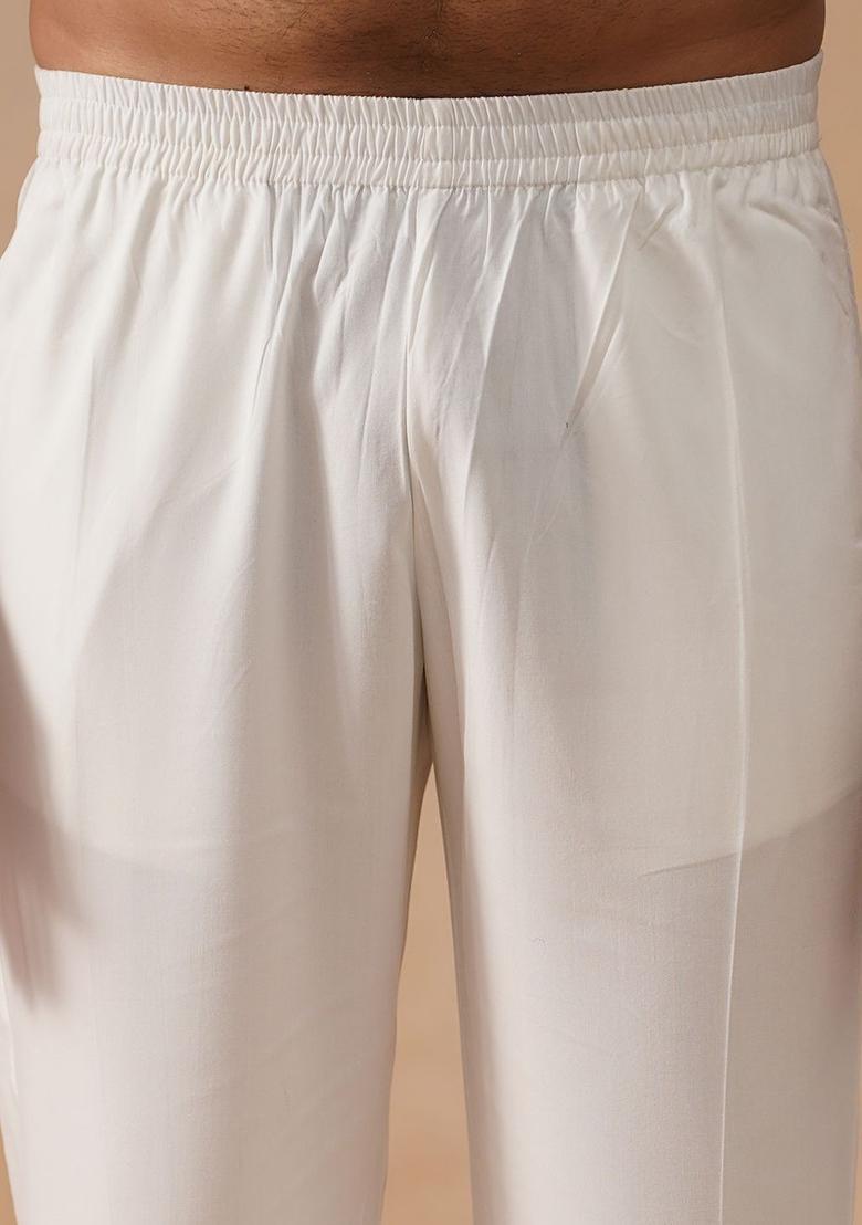 Grey Embroidered Silk Kurta Set For Men - Indya