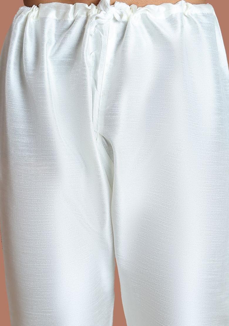 Maroon Solid Silk Kurta Set For Men - Indya