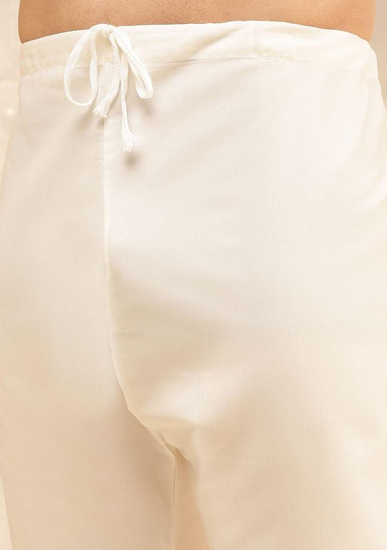 Pink Woven Design Silk Kurta Set For Men - Indya