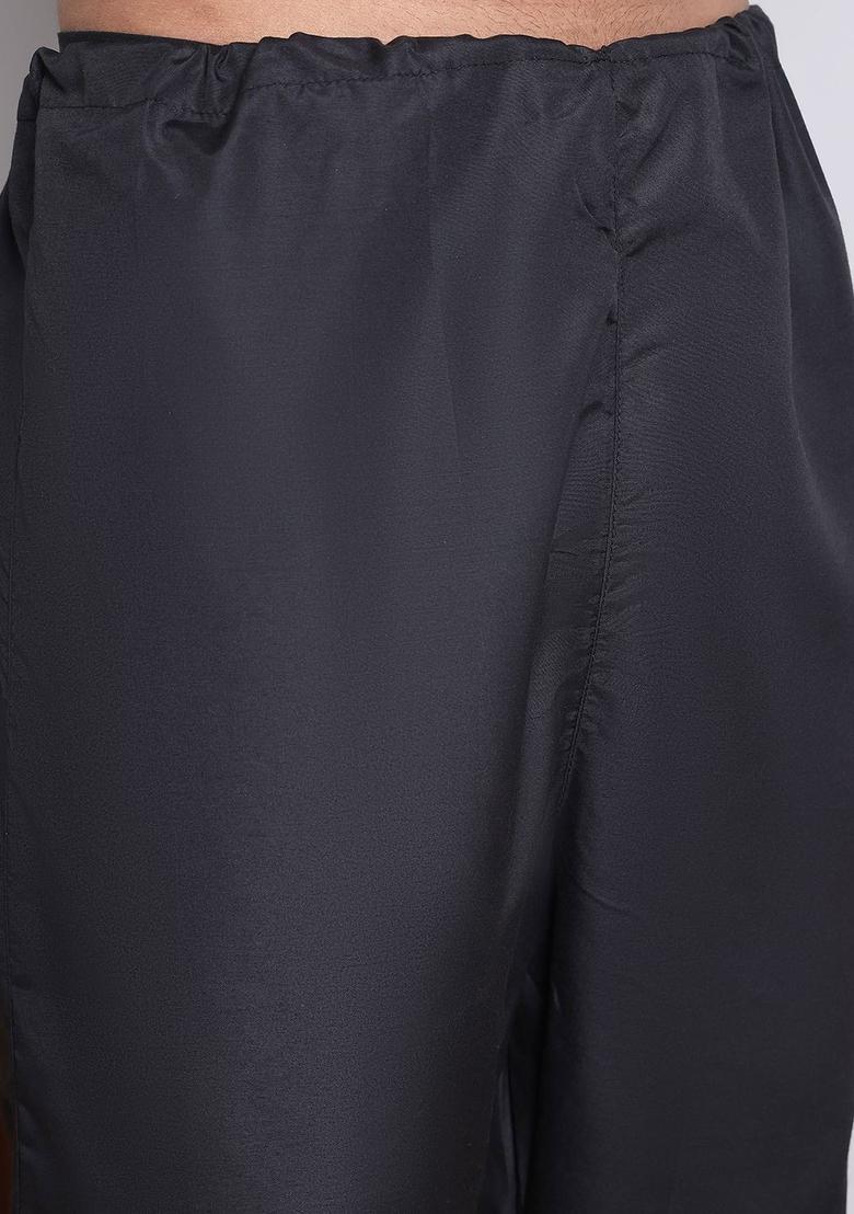 Maroon Woven Design Silk Kurta Set For Men - Indya