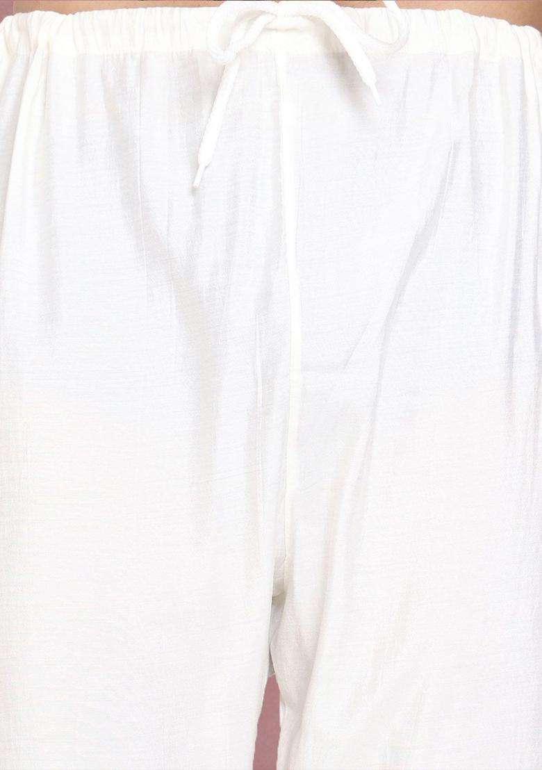 White Solid Velvet Kurta Set For Men - Indya
