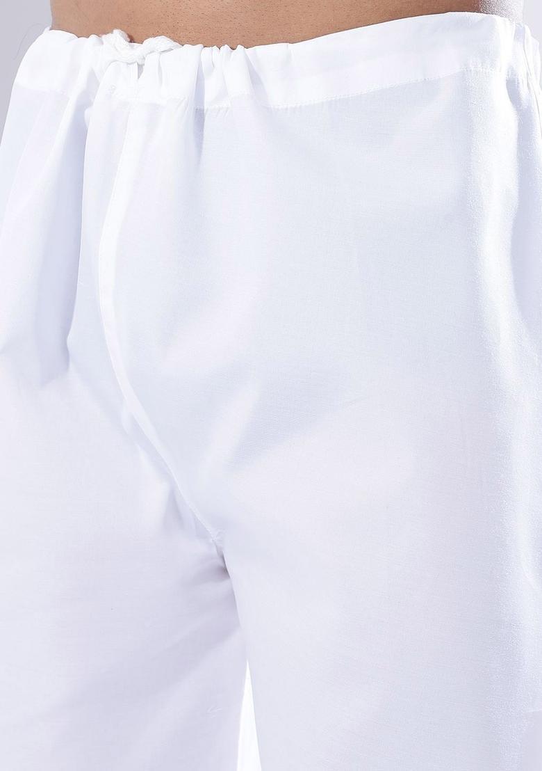 Black Printed Silk Kurta Set For Men - Indya