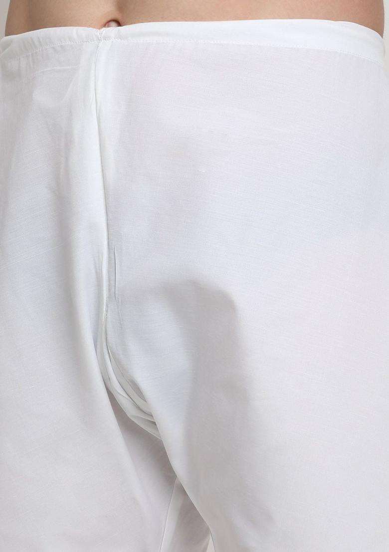 Gold Solid Cotton Kurta Set For Men - Indya