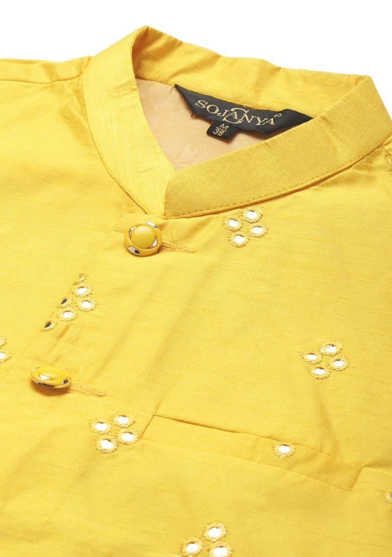 Maroon Embroidered Silk Kurta Set For Men - Indya