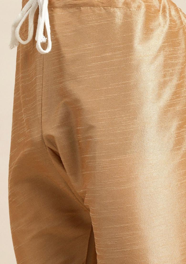 Maroon Embroidered Silk Kurta Set For Men - Indya