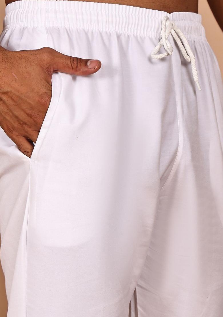 Yellow Solid Cotton Kurta Set For Men - Indya