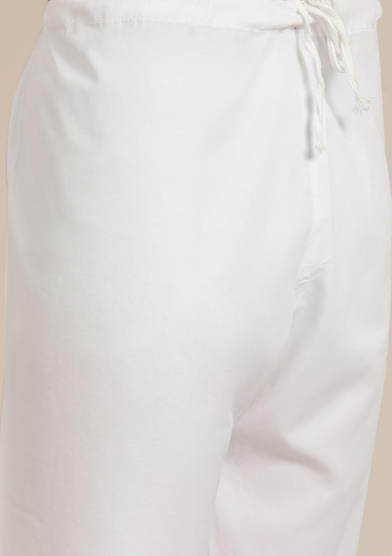 Beige Printed Silk Kurta Set For Men - Indya
