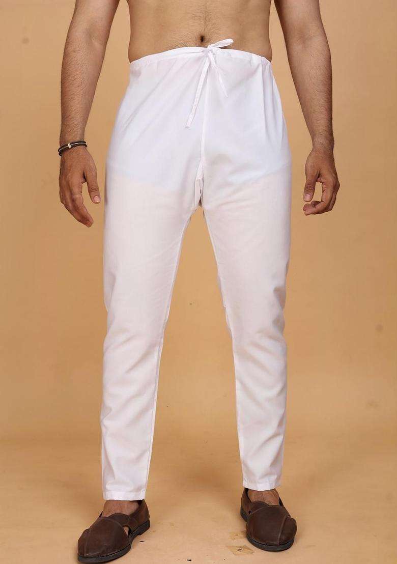 Red Solid Cotton Kurta Set For Men - Indya