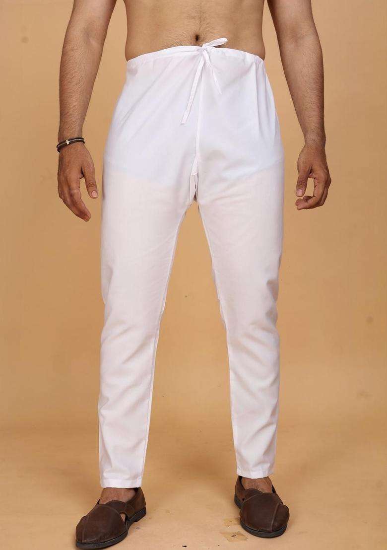 Red Solid Cotton Kurta Set For Men - Indya