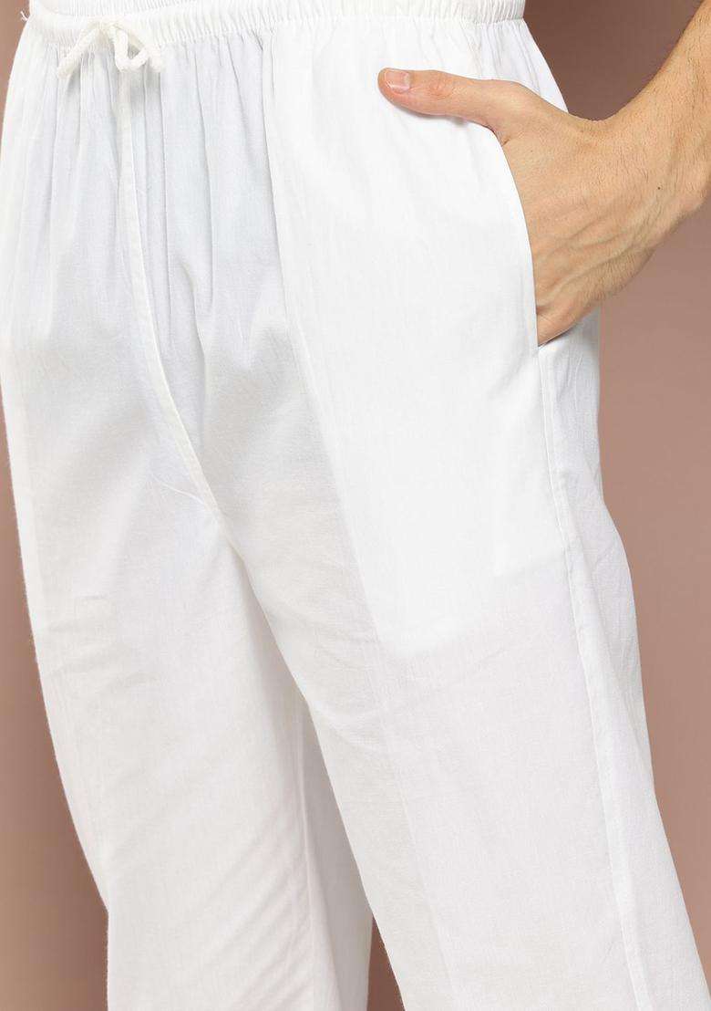 Beige Embroidered Viscose Kurta Set For Men - Indya