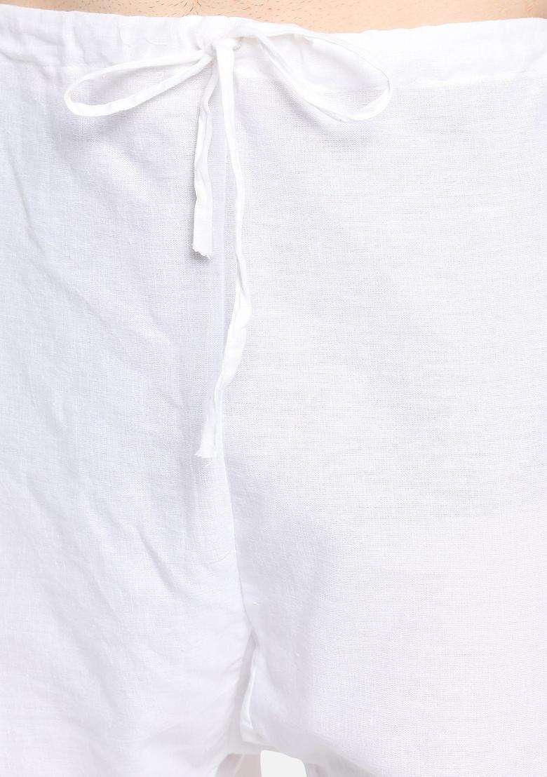 Blue Woven Design Cotton Kurta Set For Men - Indya