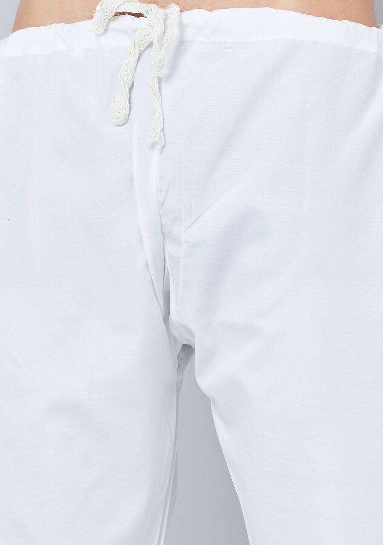 Blue Woven Design Cotton Kurta Set For Men - Indya