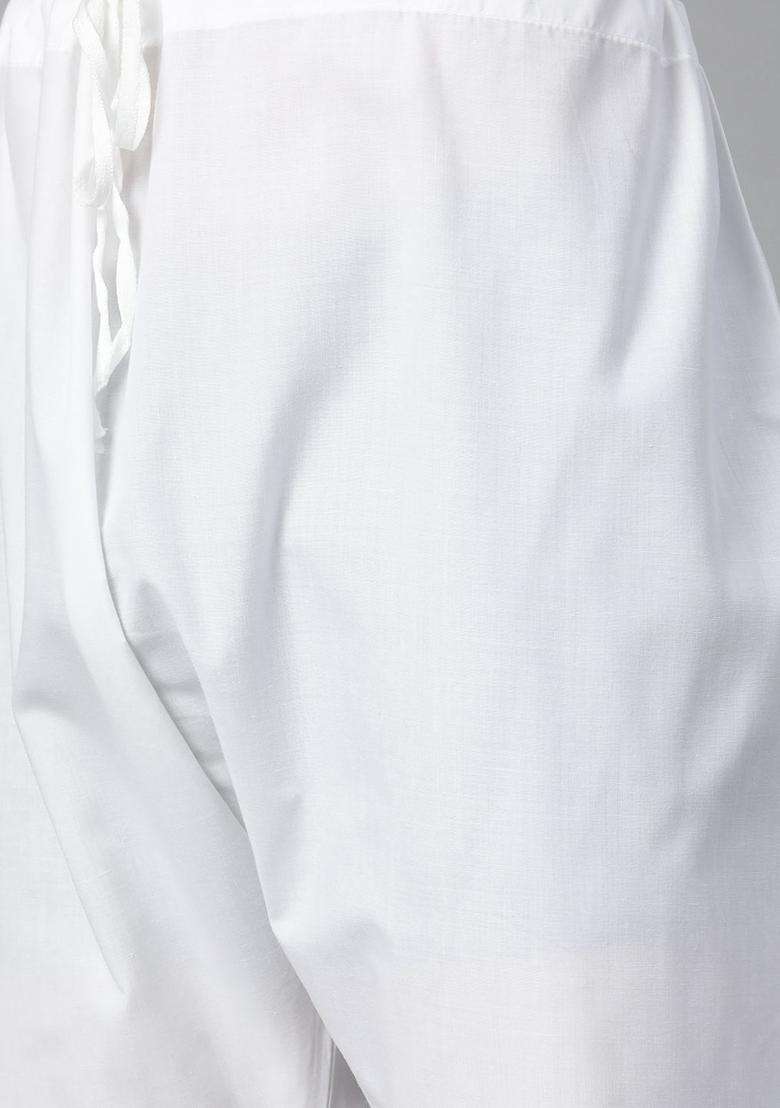 Beige Striped Cotton Kurta Set For Men - Indya