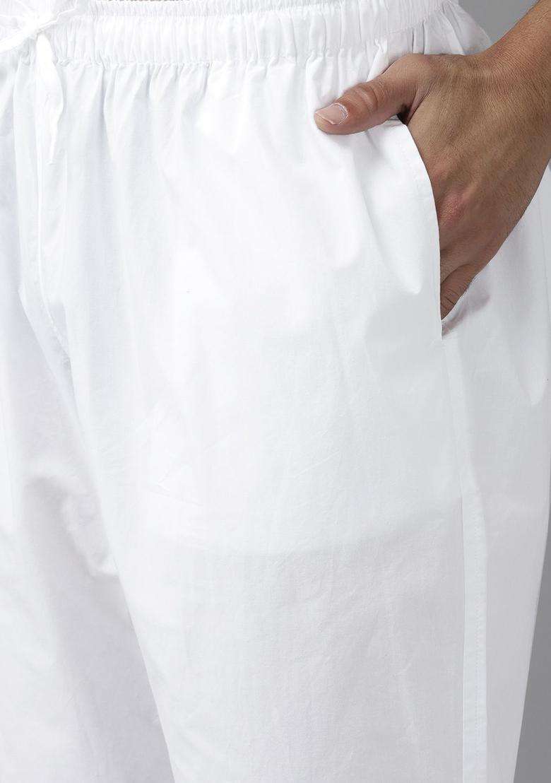 Turquoise Blue Embroidered Cotton Kurta Set For Men - Indya