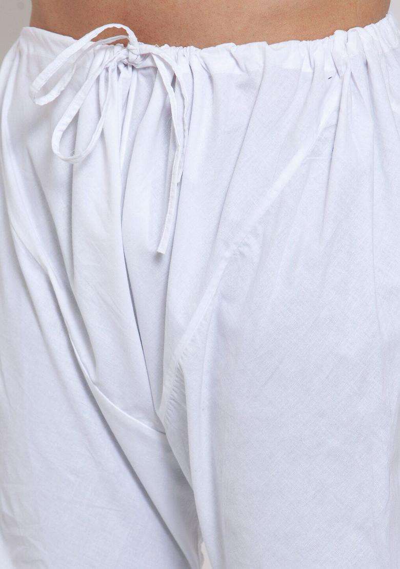 Blue Printed Silk Kurta Set For Men - Indya
