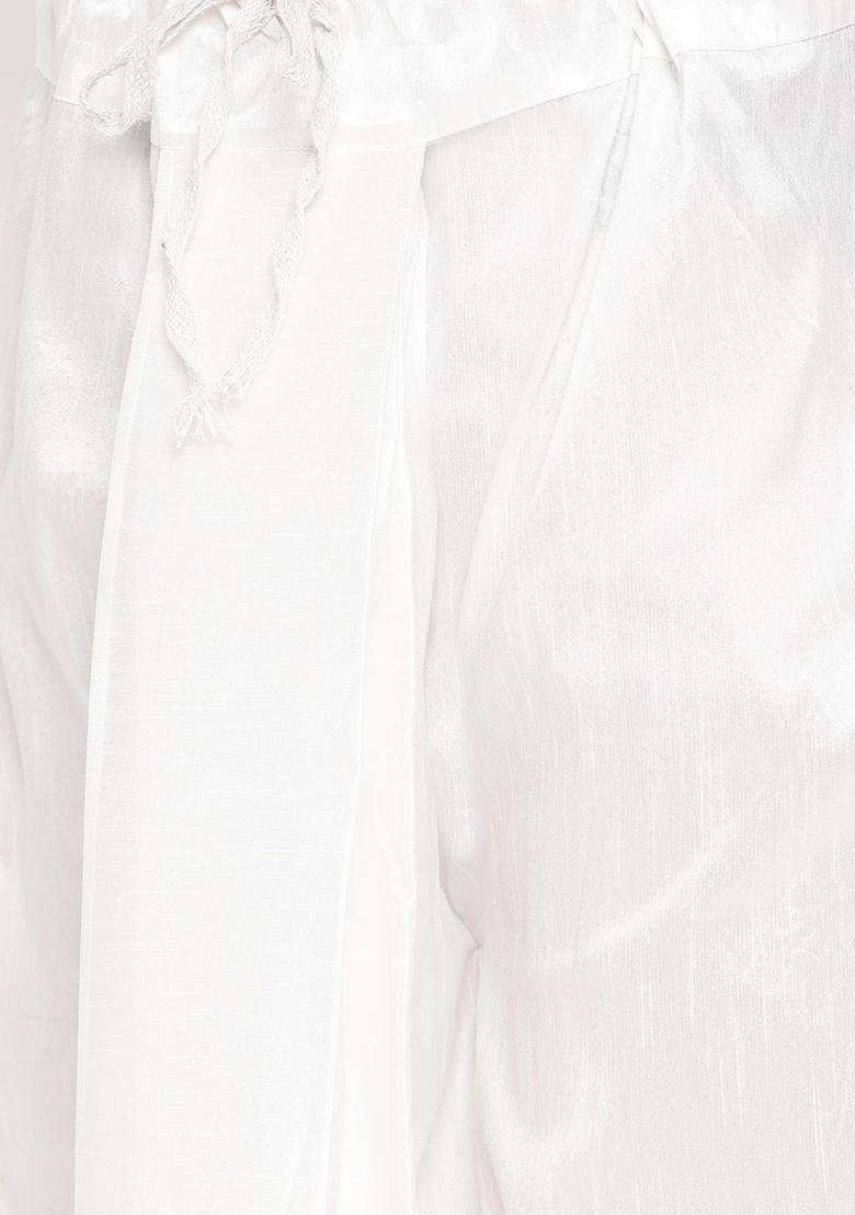 Black Solid Silk Blend Kurta Set For Men - Indya