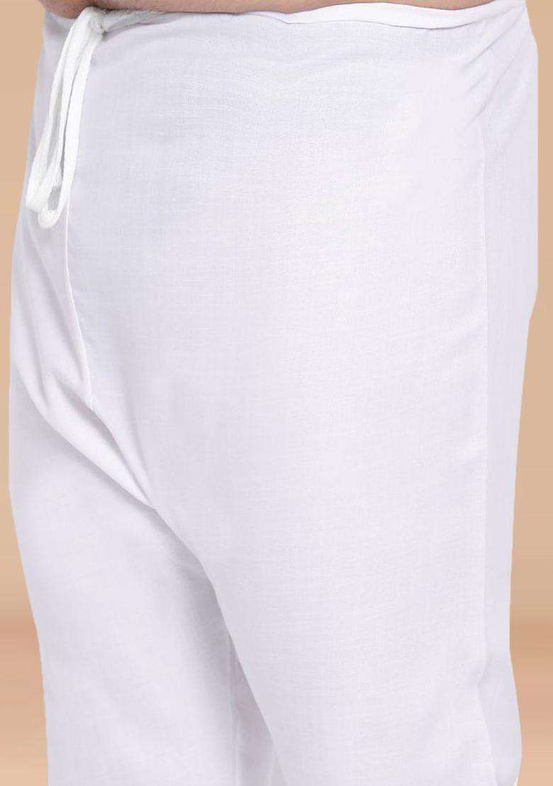 Pink Solid Cotton Kurta Set For Men - Indya