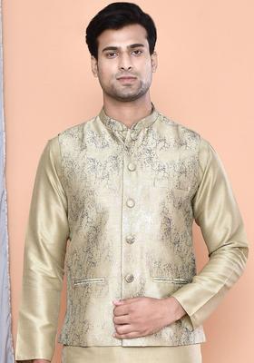Green Solid Cotton Kurta Set For Men
