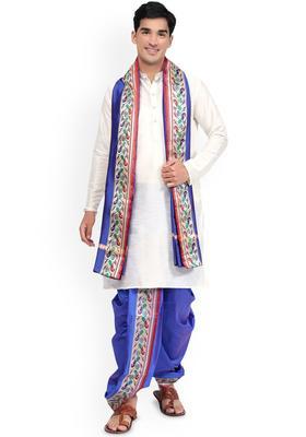 White Solid Cotton Kurta Set For Men