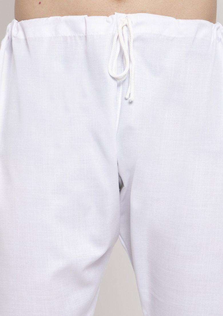 Orange Solid Cotton Kurta Set For Men - Indya