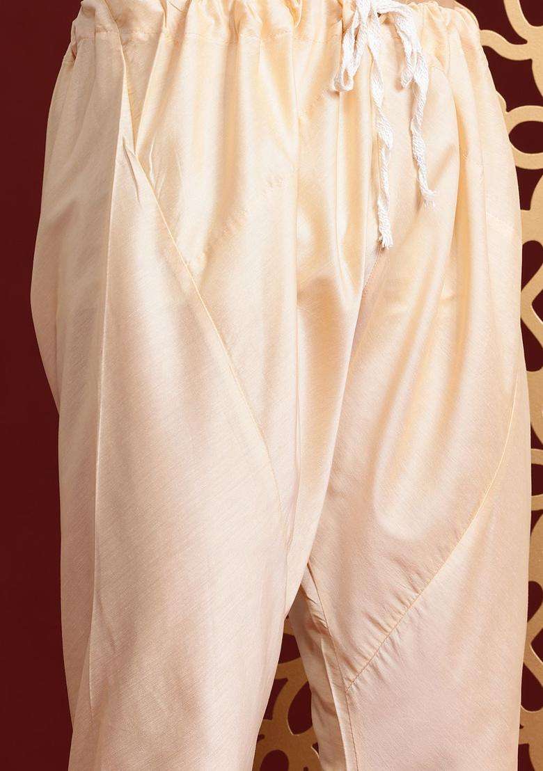Maroon Embroidered Cotton Kurta Set For Men - Indya