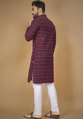 Multi  Cotton Kurta Set For Men