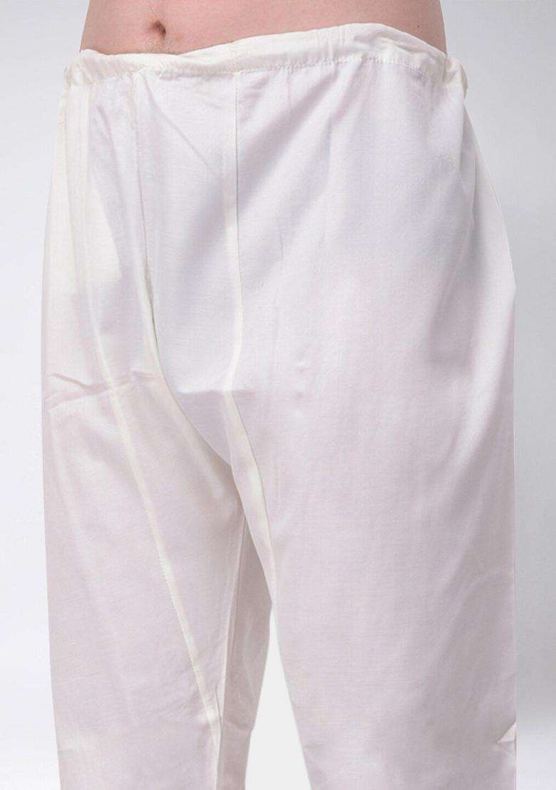Peach Solid Silk Blend Kurta Set For Men - Indya