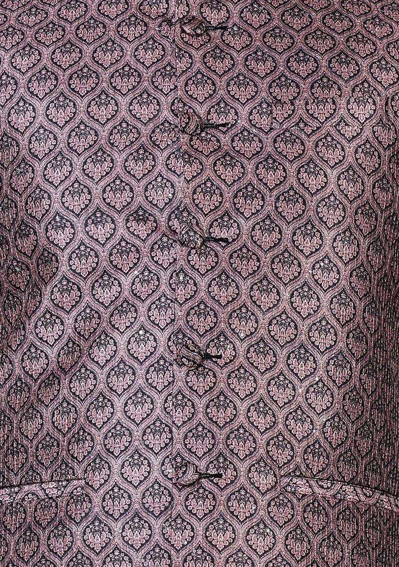 Maroon Solid Silk Blend Kurta Set For Men - Indya