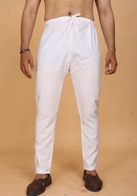 Off White Printed Cotton Kurta Set For Men